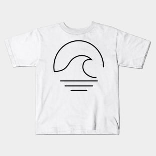 minimal wave and sun Black Kids T-Shirt